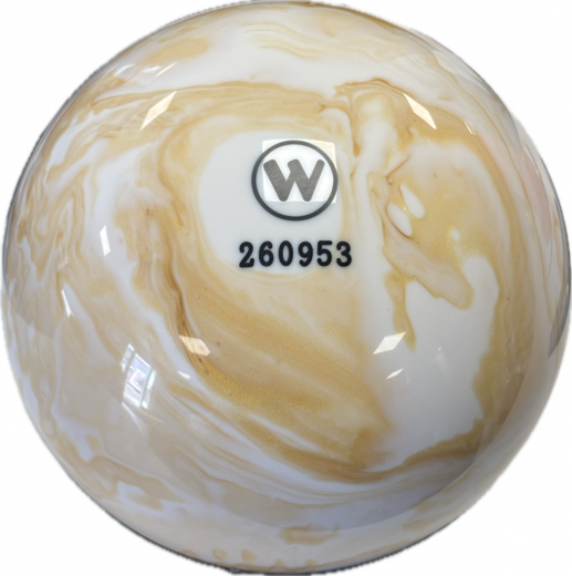 Kegelkugel Vollkugel 160mm gold/weiss marmoriert Typ Winner