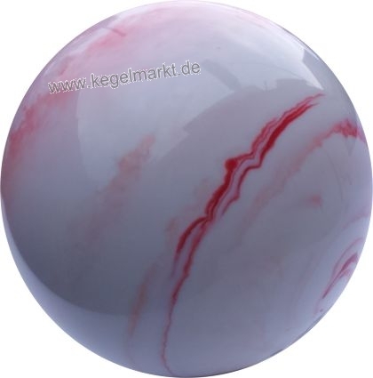 Kegelkugel Vollkugel 160mm rot/weiss marmoriert Typ Winner