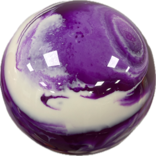 Kegelkugel Vollkugel 160mm violettl/weiß marmoriert Typ Winner