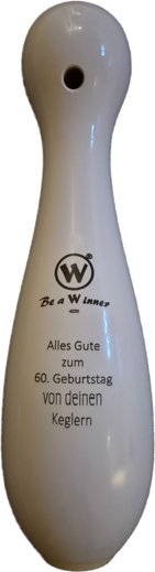 Holzkernkegel inklusive Gravurtext wie abgebildet