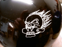 Gravur Logo ``Brennender Totenkopf`` auf Kegelkugel(Ohne Kugel!!!)